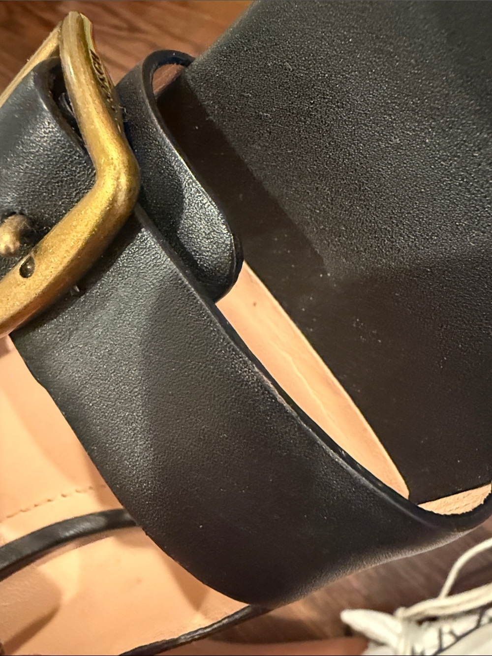 Coach Black Leather Kyle Buckle Mule Sandals with Gold-Tone Hardware - Picture 7 of 8